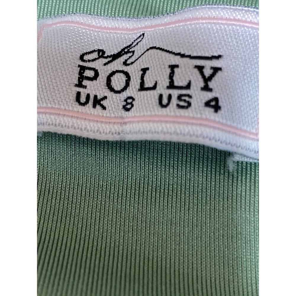 Oh Polly Green Cutout Long Sleeve Scop Neck Tie Off The Shoulder Crop Top Size 4 - Picture 4 of 5
